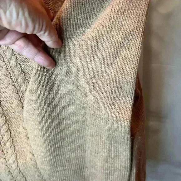 Vintage Neiman Marcus CrewNeck Cable Knit Sweater tan Men XL - Picture 5 of 5